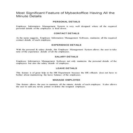 Employee information management system