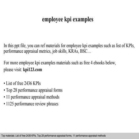 Employee kpi examples
