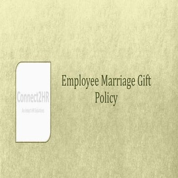 Employee marriage gift policy