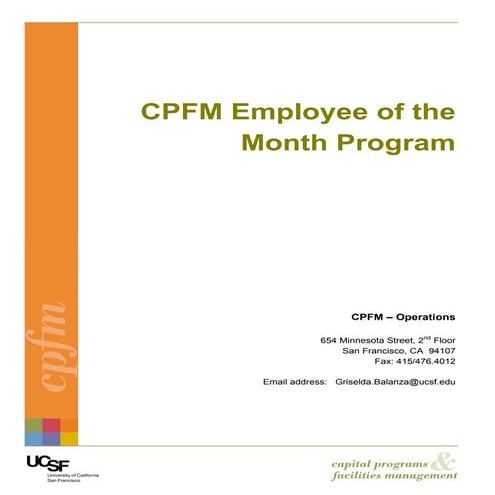 Employee of month sample