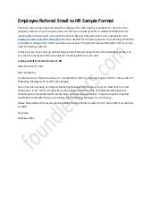 Employee Referral Email to HR Sample Format Employee Referral Email to HR Sample Format