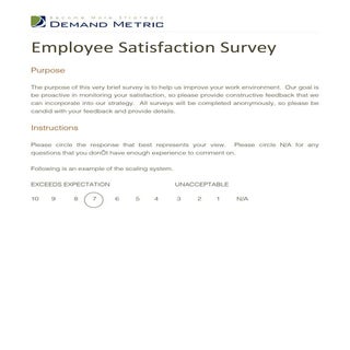 Employee Satisfaction Survey