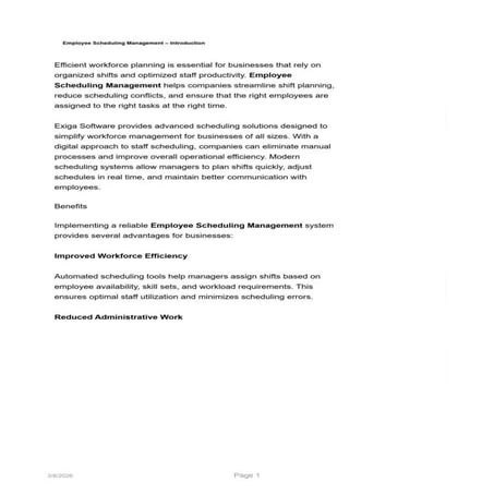 Workforce Employee Scheduling Management SG | PDF