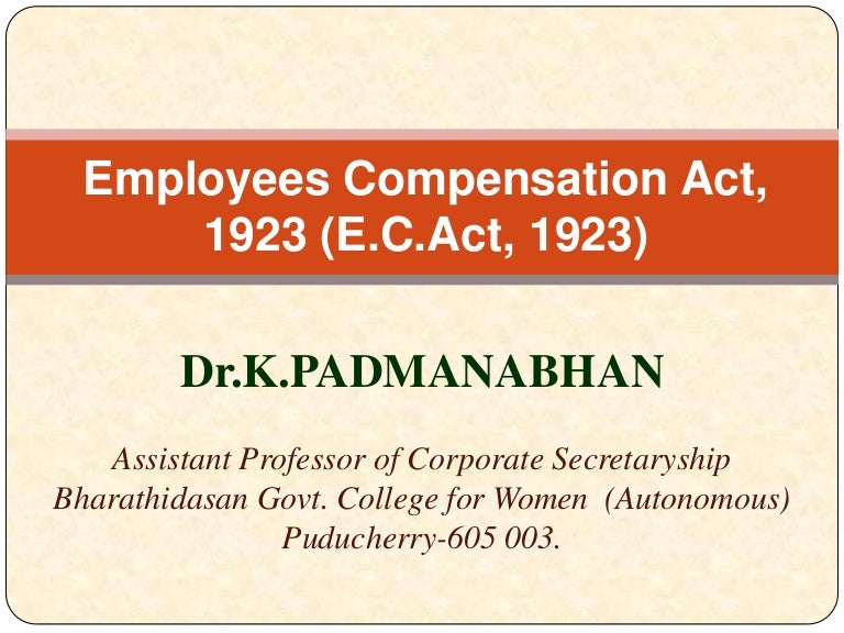 Employees compensation act 1923