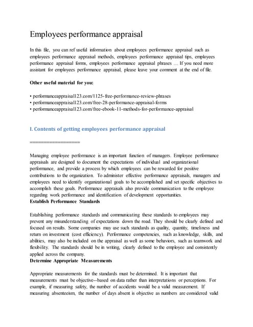 Writing a performance appraisal | DOCX