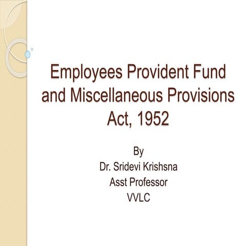 Employees provident fund and miscellaneous provisions act,