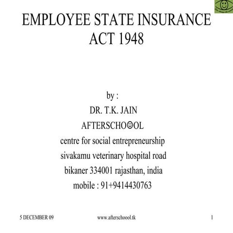Employee State Insurance Act 1948