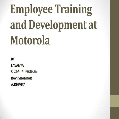 Employee training and development at motorola