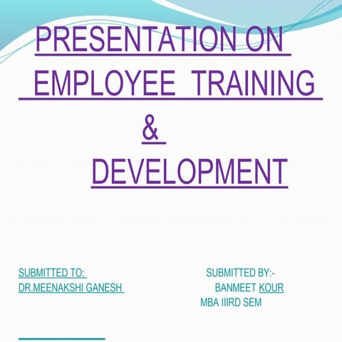 Employee training & development 