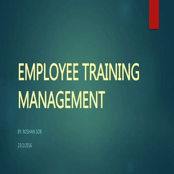 Employee training managemen
