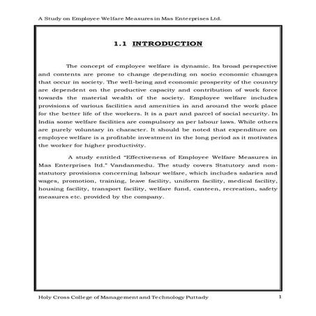 Employee welfare measures