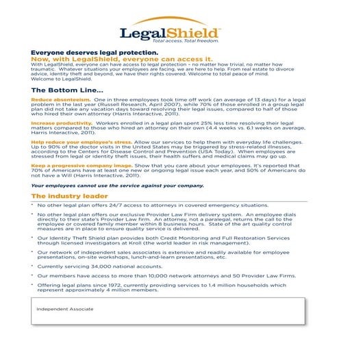 v LegalShield At A Glance - PortfolioOfServices | PDF