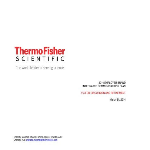 Employer Brand Integrated Communication Plan (Thermo Fisher)