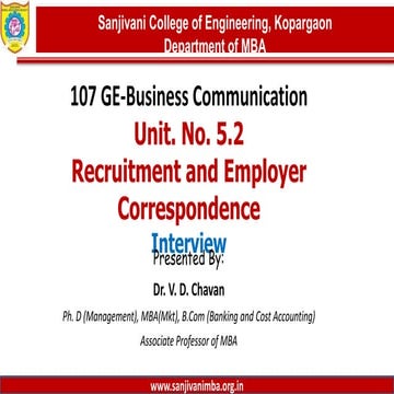 Employer Correspondence 5.2 Interview.pptx