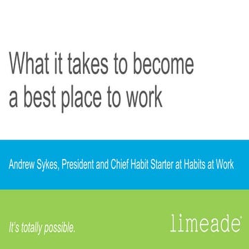 What it takes to become a best place to work