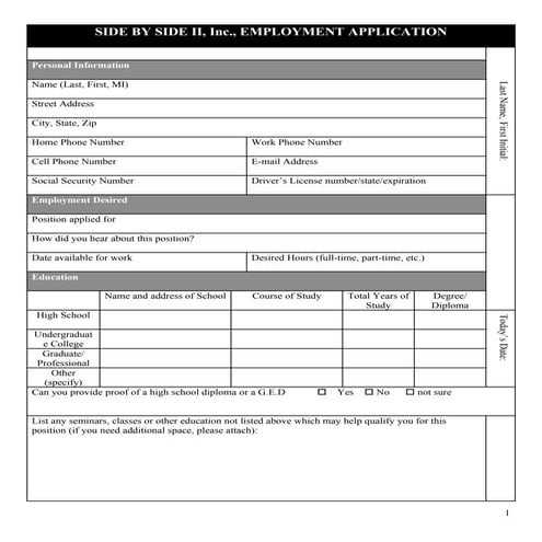 Employment  Application