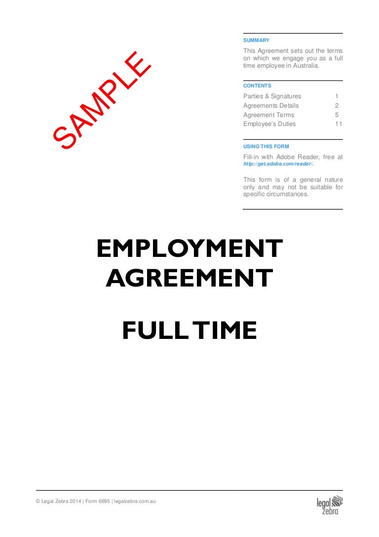 full time employment agreement template sample employment agreement contract