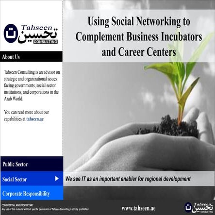 Using Social Networking to Complement Business Incubators  and Career Centers