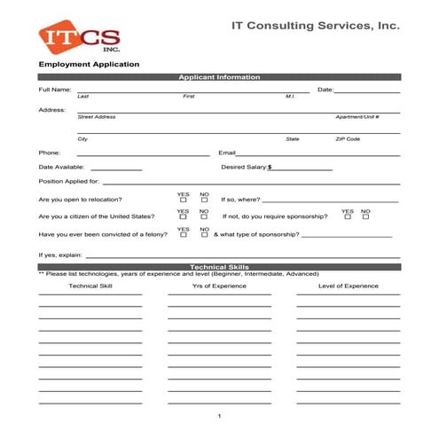 Employment Application