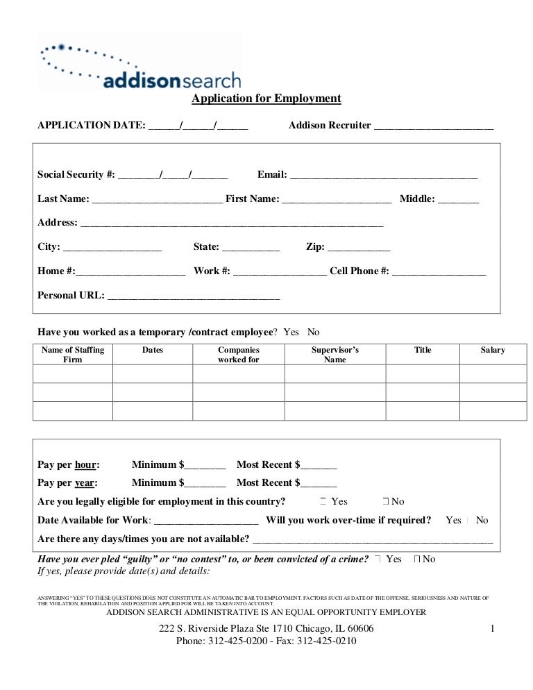 what should be on an employment application what should be on an employment application