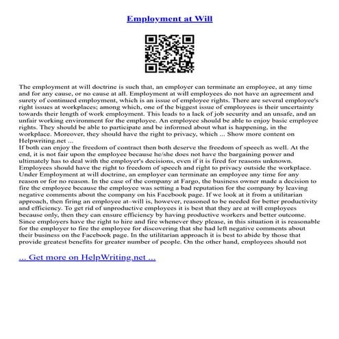Employment At Will