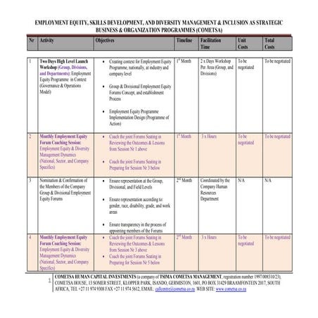Employment Equity, Skills Development, and Diversity Management & Inclusion a...