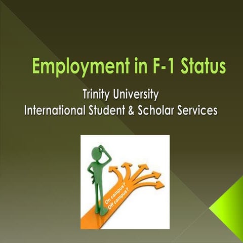 Employment in F-1 Status