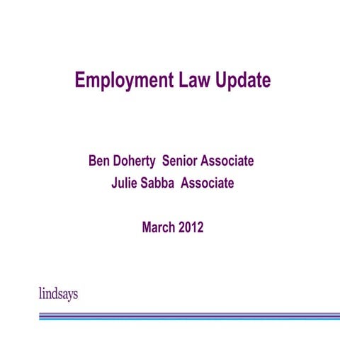 Employment Law Update   March 2012 V4