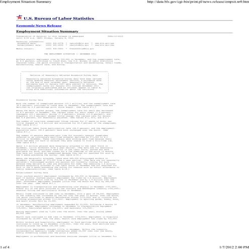 Employment Situation (Dec 2011)