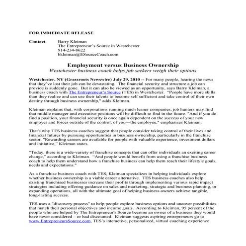 Employment Vs Ownership