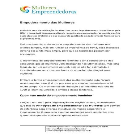 Empoderamento da Mulher