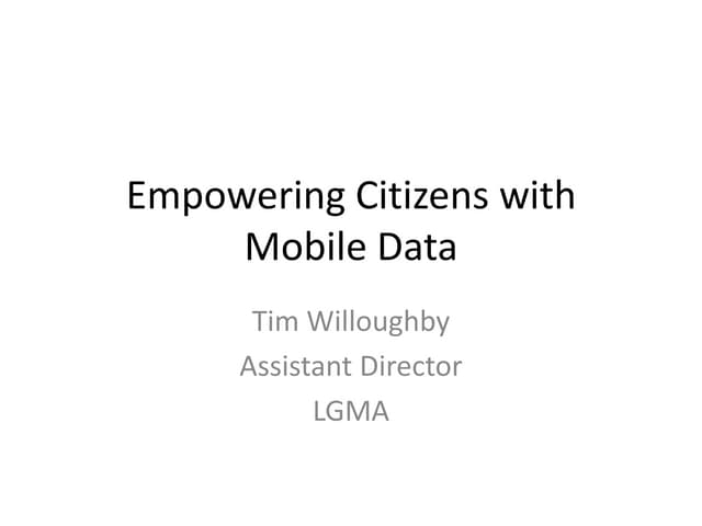 Empowering citizens and local government with mobile data