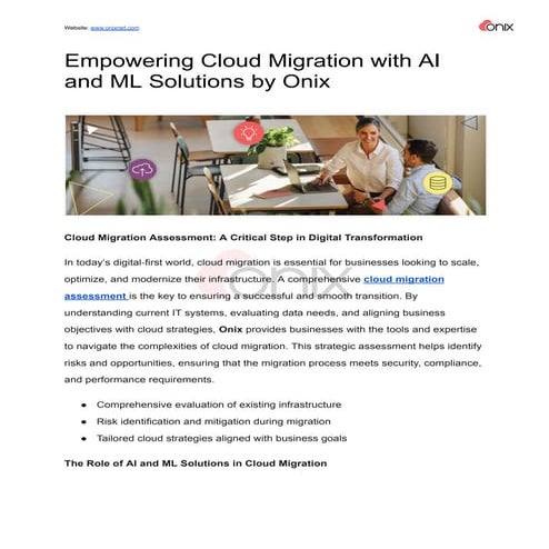 Empowering Cloud Migration with AI and ML Solutions by Onix | PDF