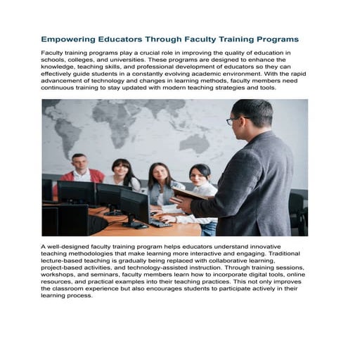 Faculty Development Programme | PPTX