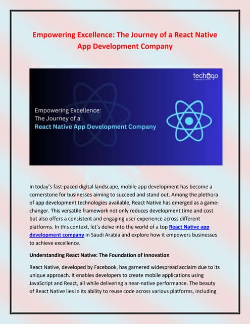 Empowering Excellence- The Journey of a React Native App Development Company