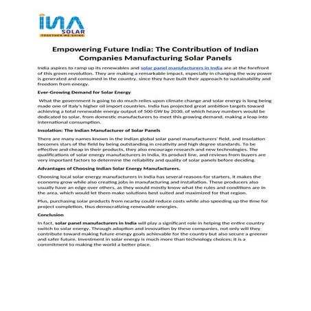 Empowering Future India The Contribution of Indian Companies Manufacturing So...