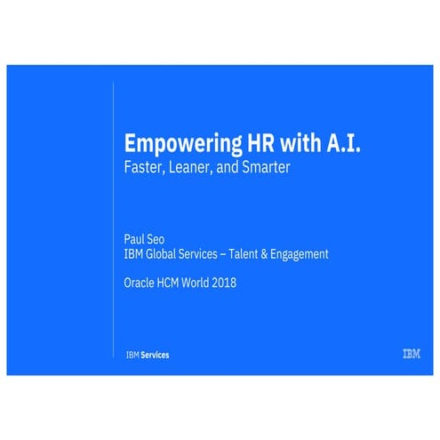 Applying A.I. to Engage the Workforce and Contribute to the Bottom Line 