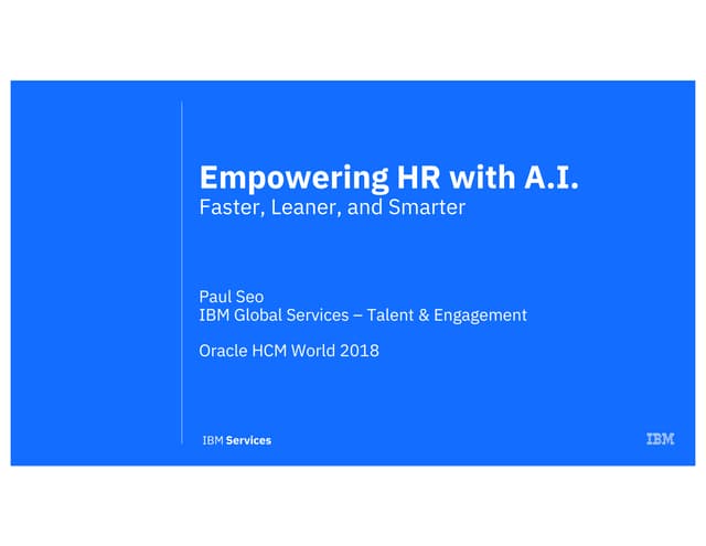 Applying A.I. to Engage the Workforce and Contribute to the Bottom Line 