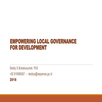 Empowering Local Governance for Development