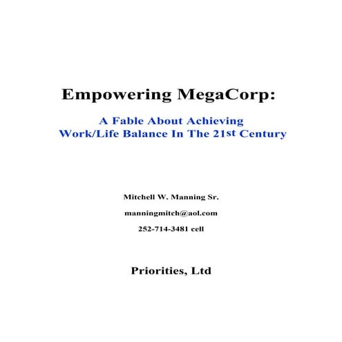 Empowering Mega Corp: insights into work/life balance