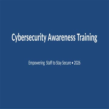 Cybersecurity Awareness Training | PPTX