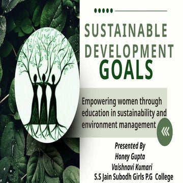 Empowering women through education in sustainability and environment management