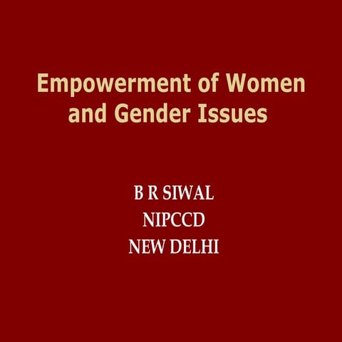 Empowerment Of Women And Gender Issues