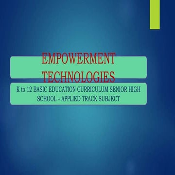 Empowerment Technology Lesson 1 - ICT in its current state