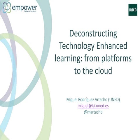 Deconstructing Technology Enhanced Learning: from platforms to the cloud
