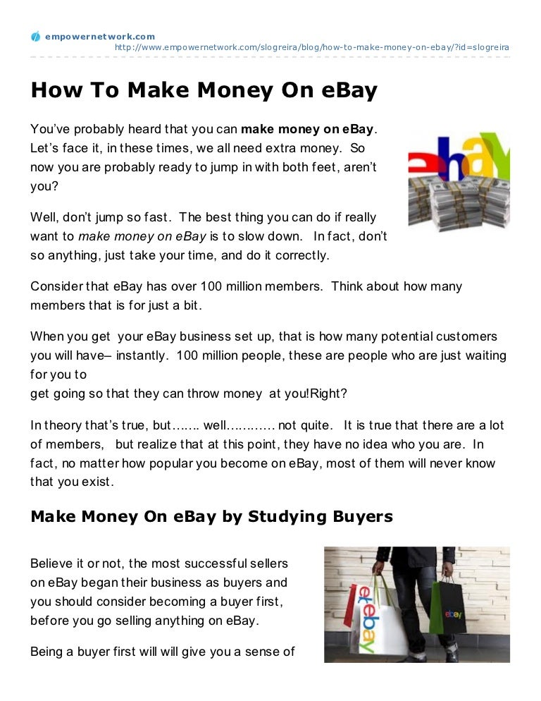 How To Make Money On E Bay