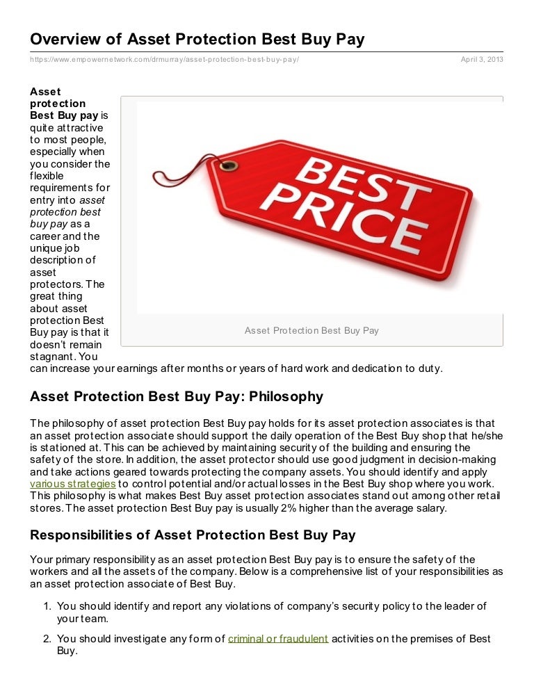Overview Of Asset Protection Best Buy Pay