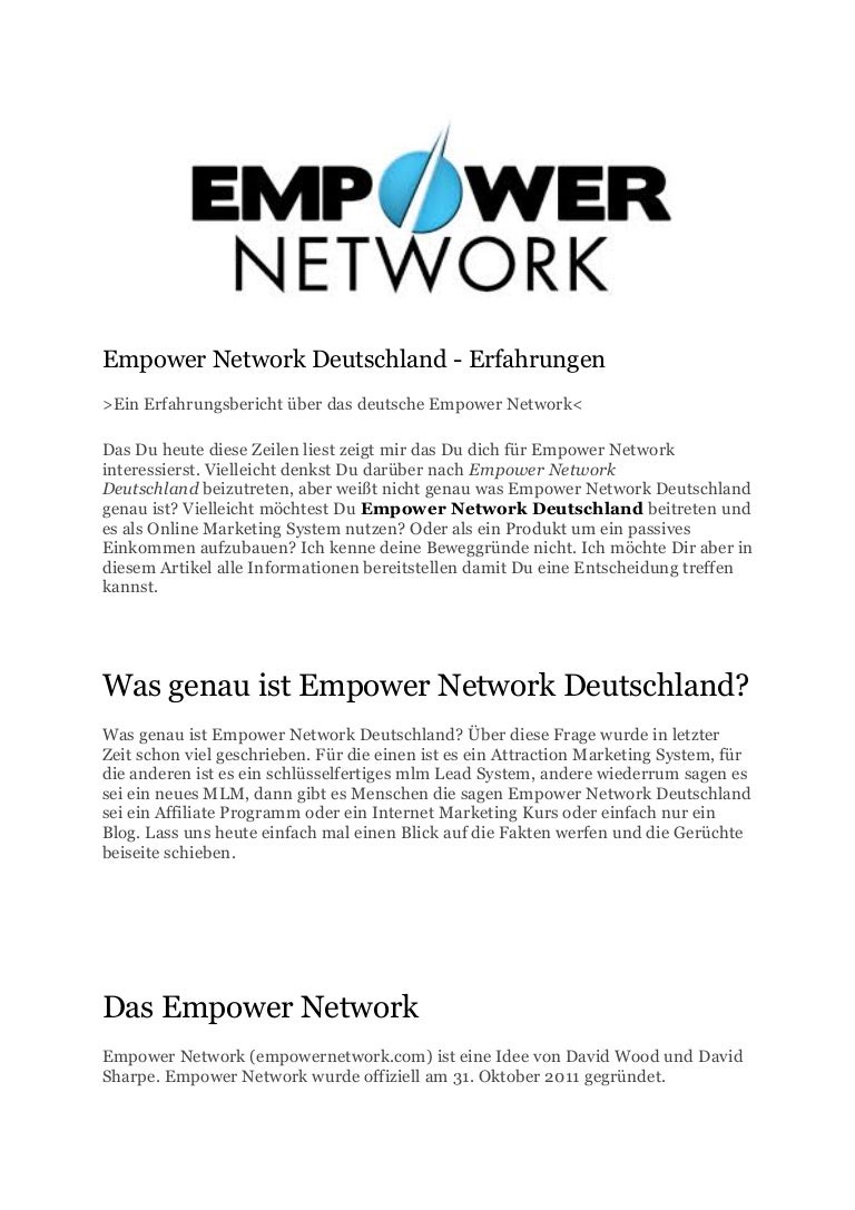 Empower network deutschland erfahrungen