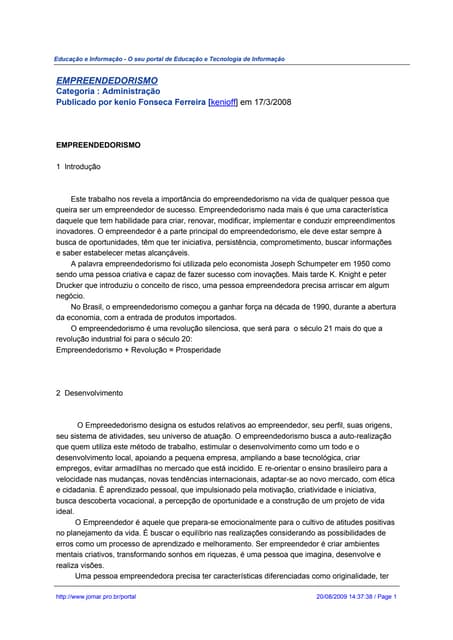 O Perfil Empreendedor segundo José Carlos Assis Dornelas | PPT