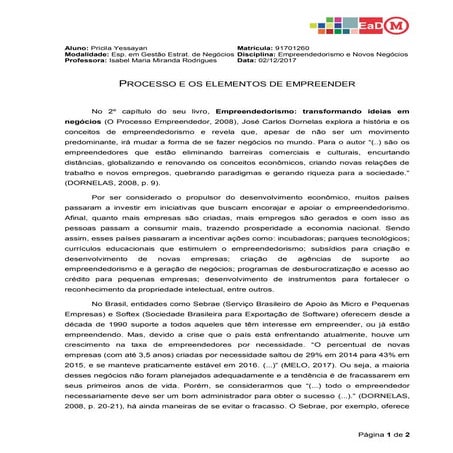 O Perfil Empreendedor segundo José Carlos Assis Dornelas | PPTX